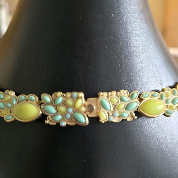 Banana Republic Statement Necklace - Turquoise & Chartreuse - Spring Collection - Picture 4 of 9